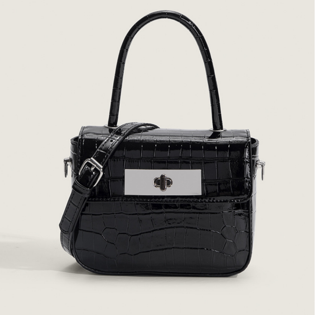 Schultertasche für Damen in Kroko-Optik ⎜ Eleganter Begleiter für Alltag, Büro und besondere Anlässe