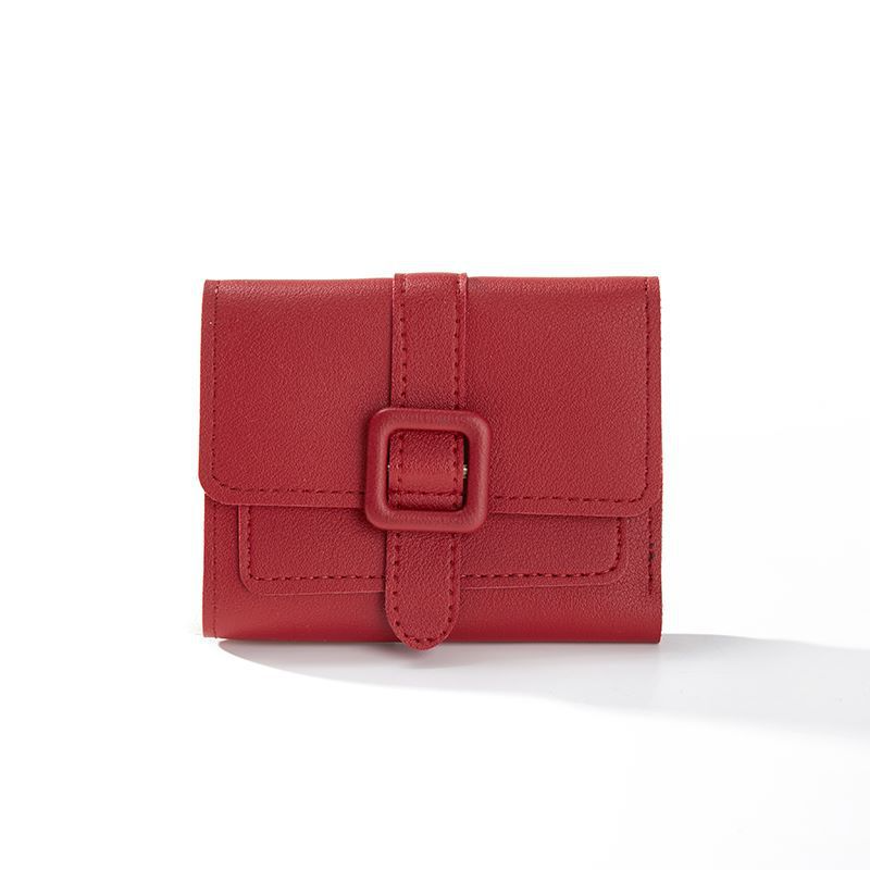 Damen Geldbörse mit Schnallenverschluss ⎜ Kompakte Brieftasche mit mehreren Kartenfächern und modernem Design