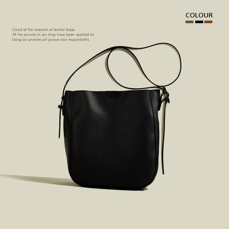 Umhängetasche mit Eimerform ⎜ Schlichte Schultertasche für Damen mit Großem Innenfach und Modernem Design