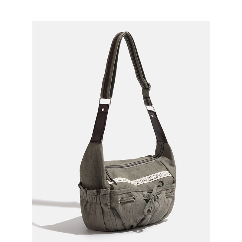 Retro Schultertasche für Damen ⎜ Lässige Umhängetasche mit großem Stauraum für Alltag und Freizeit