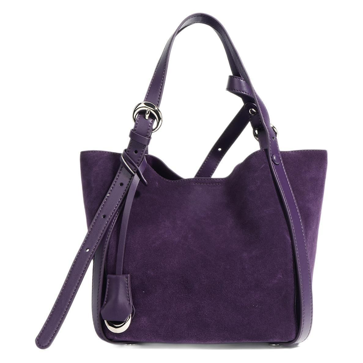 Handtasche für Damen ⎜ Geräumige Schultertasche aus Wildleder mit verstellbarem Riemen für Alltag und Stadtbummel