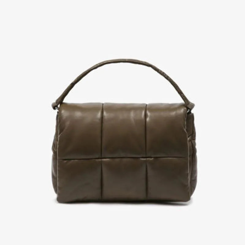 Schultertasche für Damen ⎜ Große Stepp-Tasche im Umschlagstil mit weichem Griff für stilvolle Alltagslooks