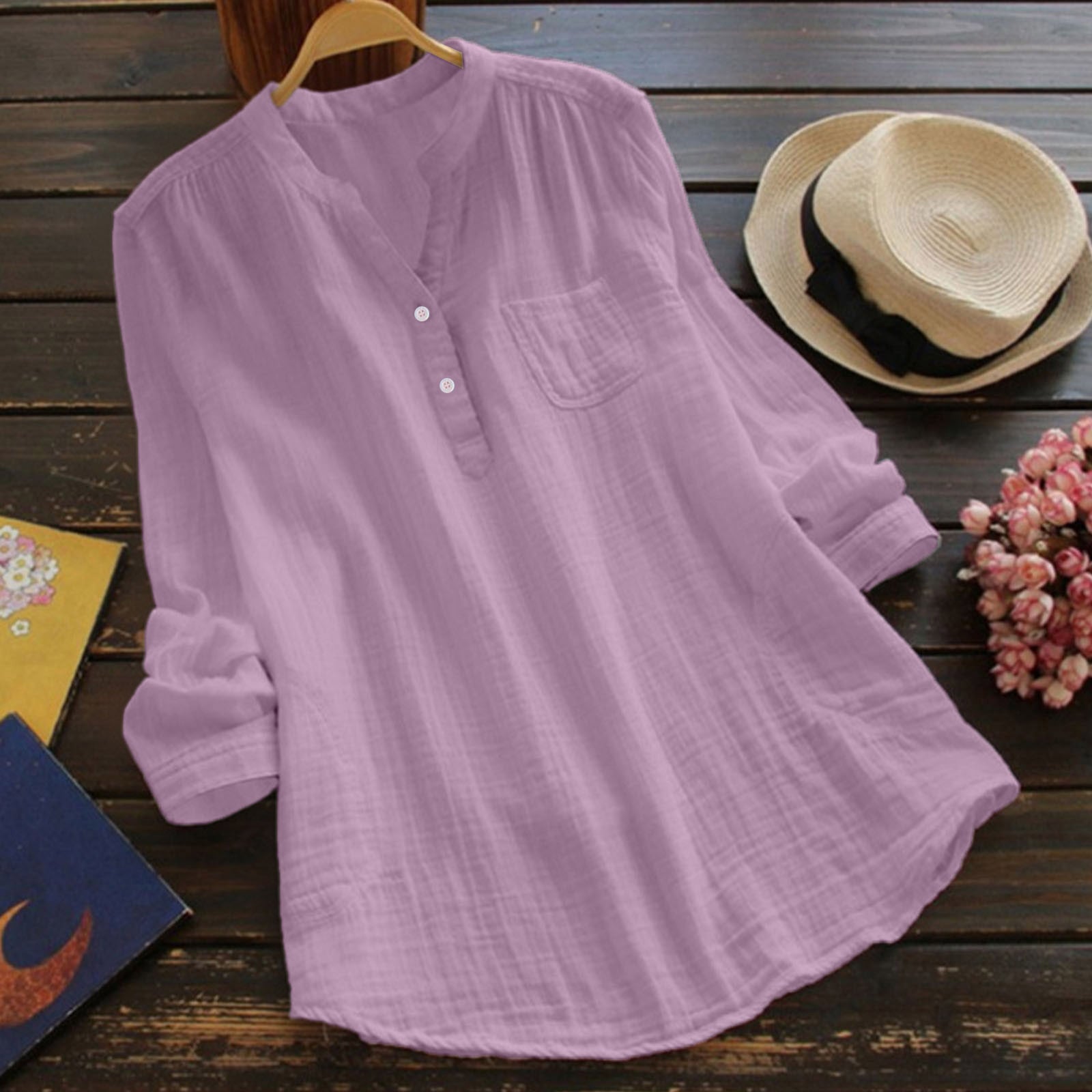 Muslin -Blusenshirt in verschiedenen farben