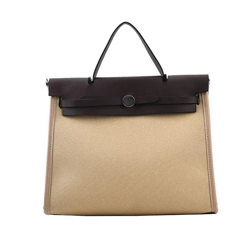 Handtasche für Damen ⎜ Schlichte Tragetasche mit Kontrastdesign und großem Stauraum für Alltag und Büro