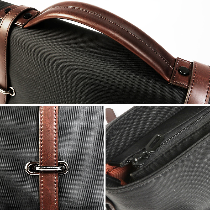 Herren Umhängetasche ⎜ Robuste Canvas-Tasche mit Lederakzenten und verstellbarem Tragegurt