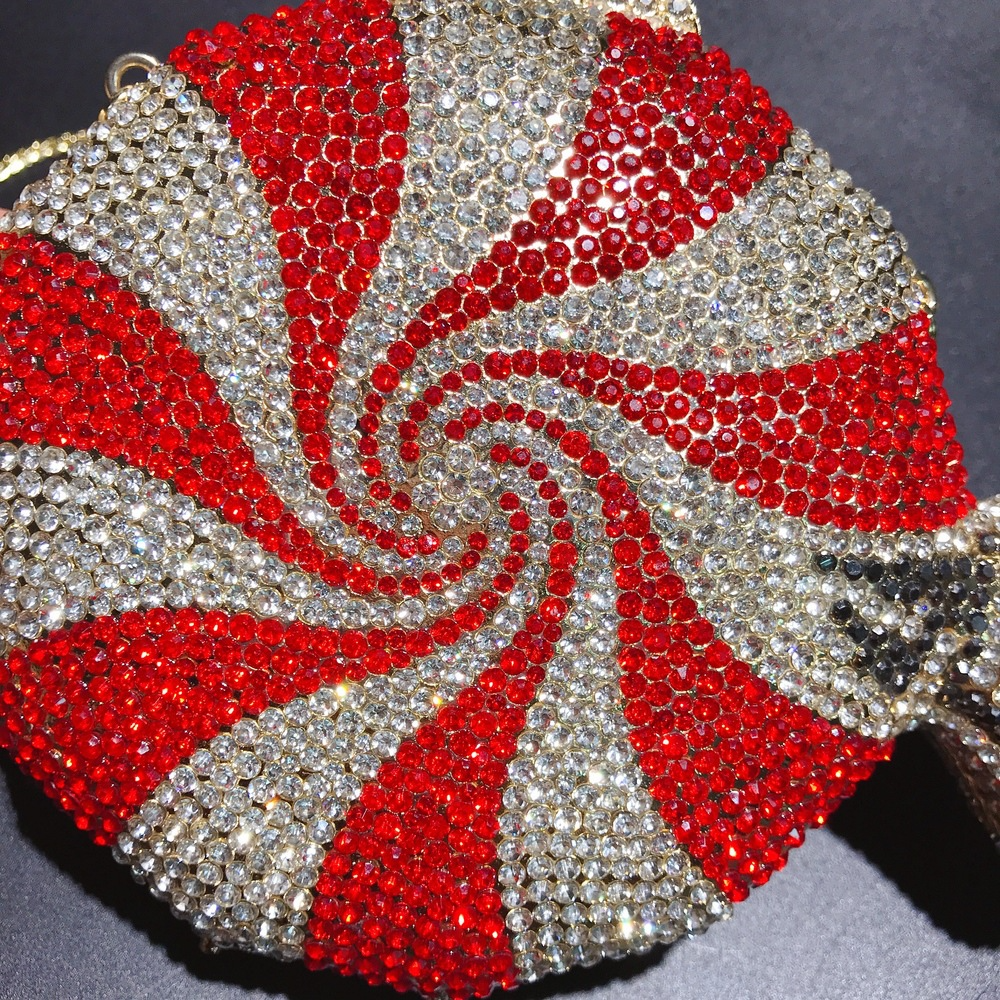 Kristall-Clutch für Damen  Glitzernde Tasche im Bonbon-Design mit funkelnden Strasssteinen