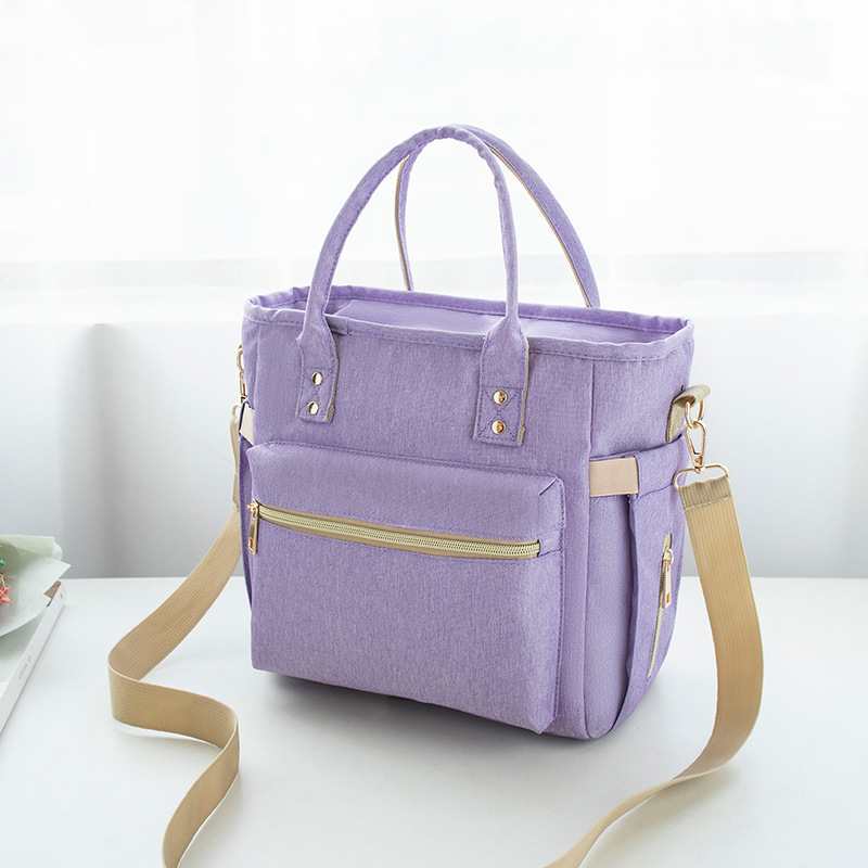 Lunchbag für Damen ⎜ Isolierte Tragetasche aus Oxford-Stoff mit Reißverschluss und vielseitigen Fächern