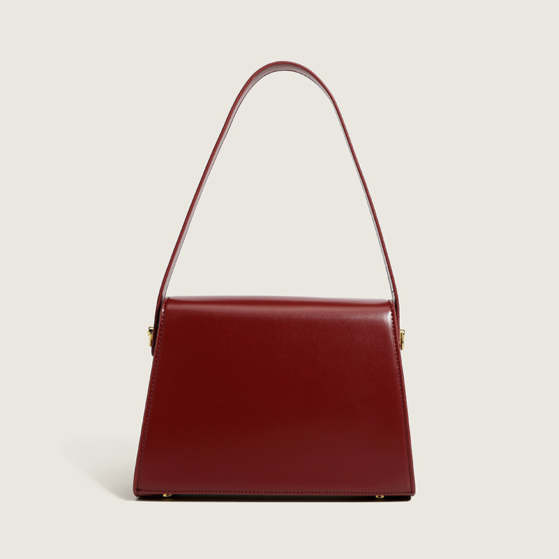 Handtasche für Damen ⎜ Kompakte Schultertasche in Uni-Farbe mit Drehverschluss für Alltag und elegante Anlässe