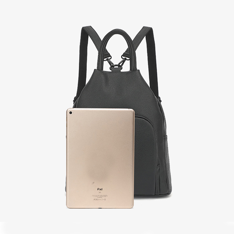 Damen Rucksack aus PU-Leder ⎜ Weicher Tagesrucksack mit Reißverschluss und praktischem Stauraum für unterwegs