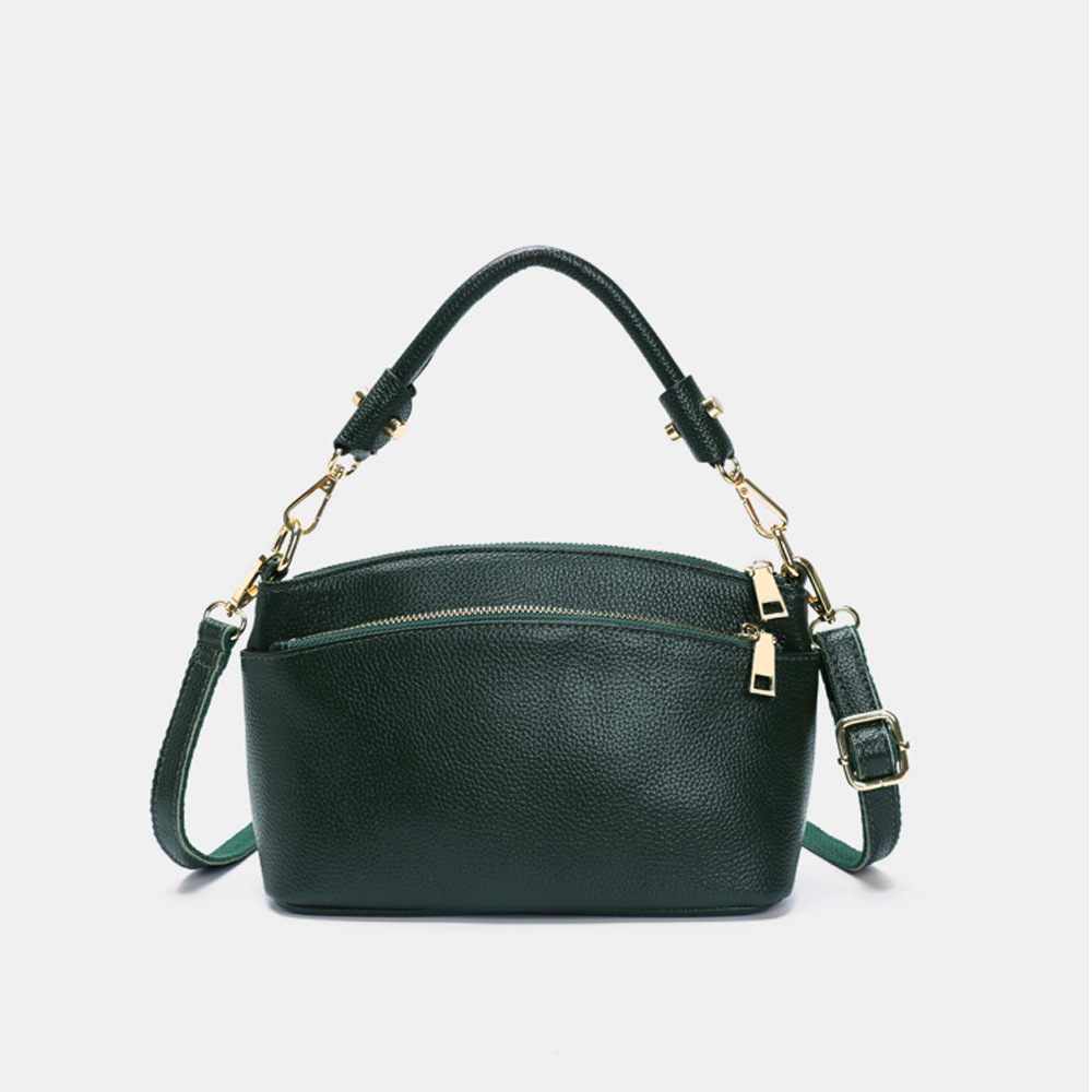 Umhängetasche für Damen ⎜ Elegante Handtasche aus hochwertigem Leder mit verstellbarem Trageriemen