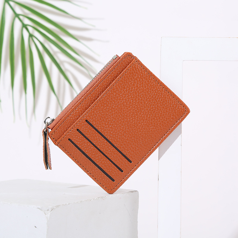 Kartenetui mit Reißverschluss für Damen ⎜ Kompakte Brieftasche mit Fächern für Karten und Münzen