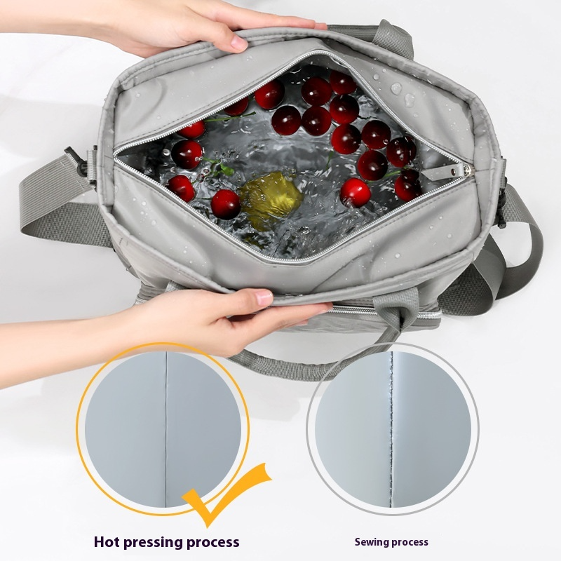 Isoliertasche für unterwegs ⎜ Modische Kühltasche mit Tragegriff und Thermofach für Schule, Arbeit und Freizeit