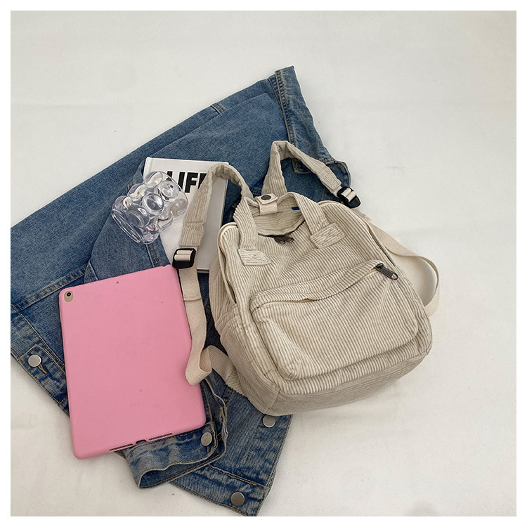 Kord-Rucksack für Damen ⎜ Modischer Mini-Rucksack aus weichem Cord mit verstellbaren Schulterriemen