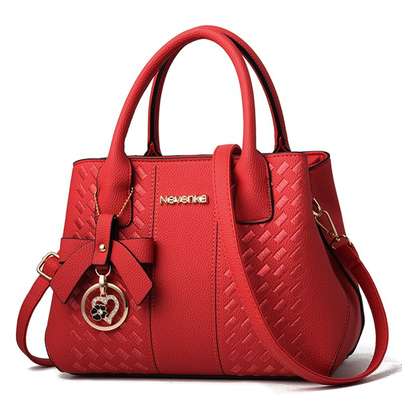 Damen Umhängetasche ⎜ Elegante Tragetasche mit Strukturmuster und Praktischem Doppelgriff