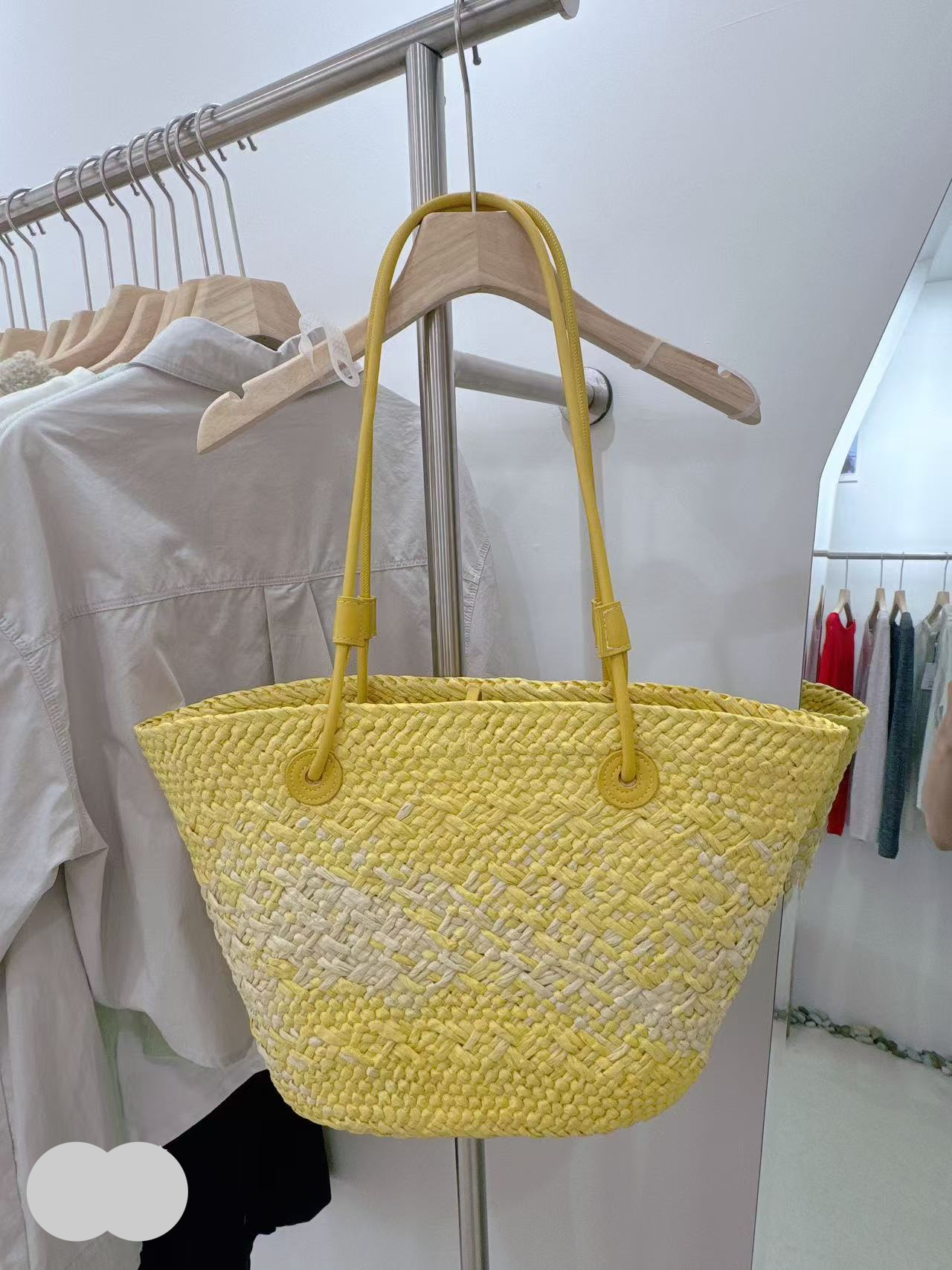 Große Stroh Schultertasche für Damen ⎜ Retro Geflochtene Tragetasche mit Viel Stauraum und Langen Griffen