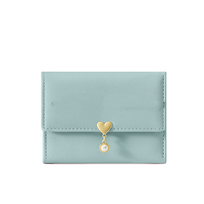 Mini Geldbörse für Damen ⎜ Kompakte Tri-Fold Brieftasche mit Herzverschluss und stilvollem Design