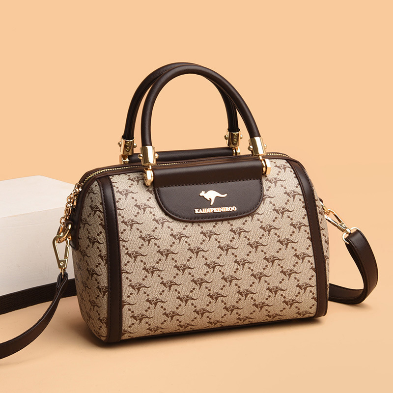 Handtasche für Damen ⎜ Modische Schultertasche mit Printmuster und Tragegriffen für Alltag und Ausgehen