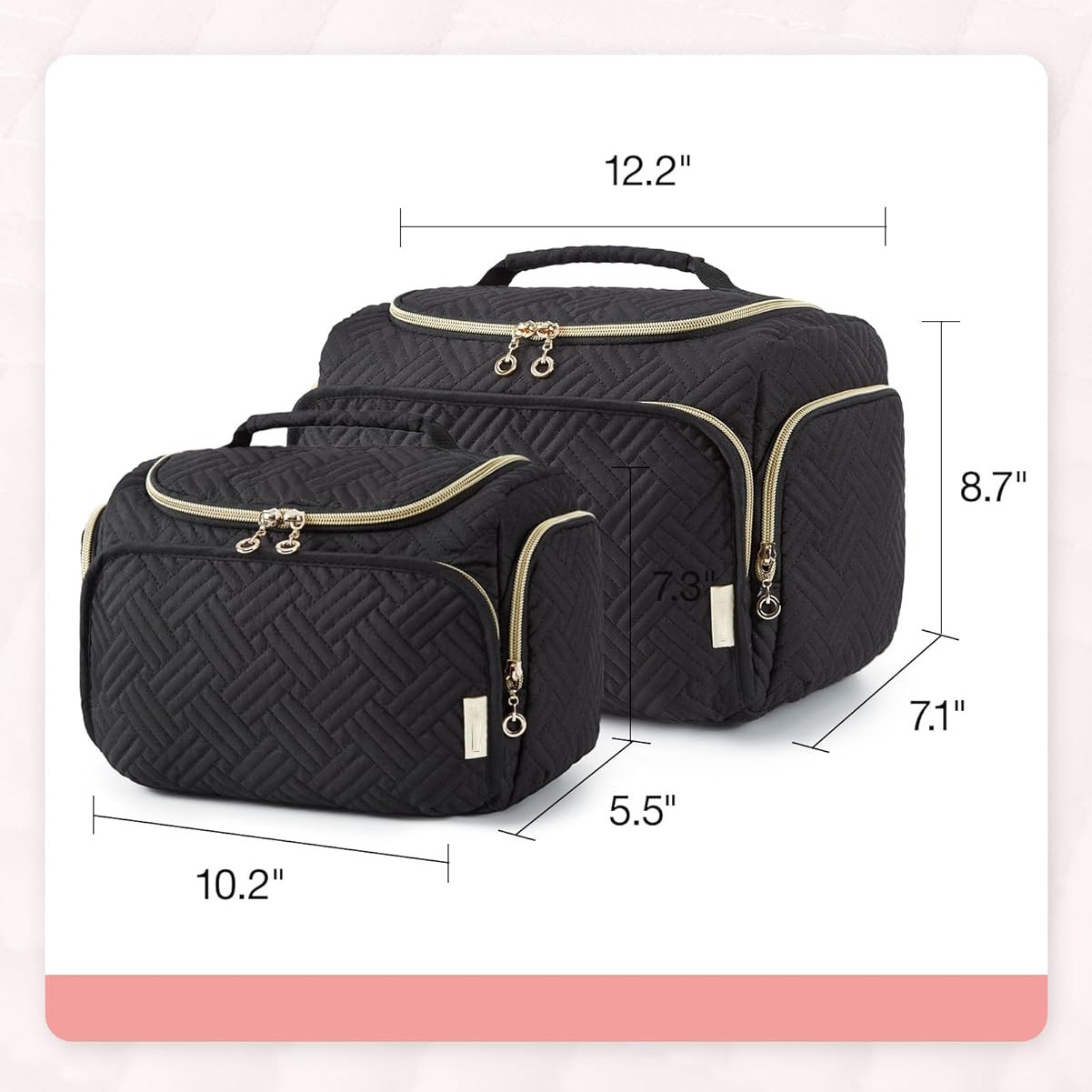 Kosmetiktasche für Reisen ⎜ Wasserabweisende Kulturtasche mit Reißverschluss und praktischem Tragegriff