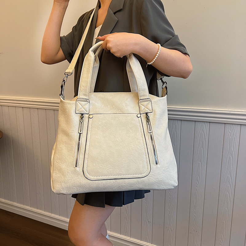 Shopper Tasche für Damen ⎜ Geräumige Handtasche mit Reißverschluss und Schultergurt für Alltag und Büro