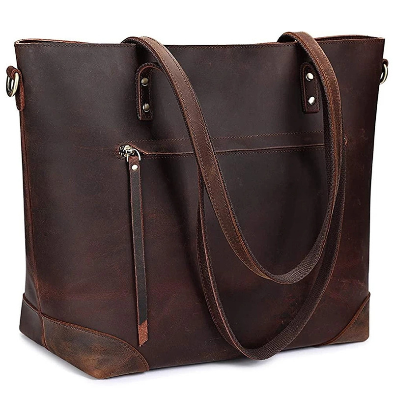 Shopper Tasche für Damen ⎜ Elegante Tragetasche aus Leder mit Reißverschluss und viel Stauraum