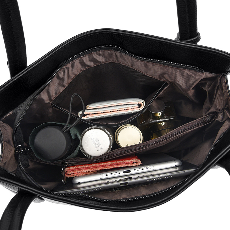 Schultertasche für Damen ⎜ Geräumige Handtasche aus weichem Leder mit elegantem Design für Büro und Alltag