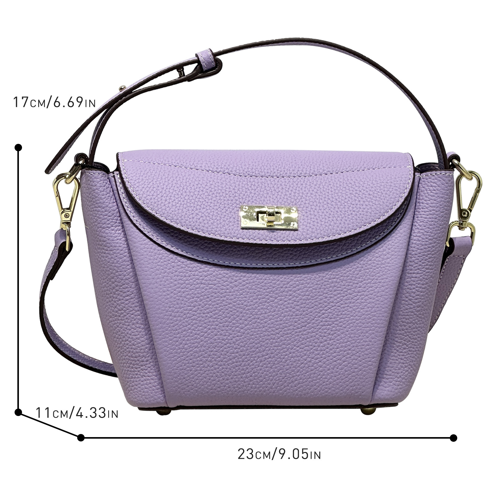 Schultertasche für Damen in Pastellfarbe ⎜ Elegante Umhängetasche mit Drehverschluss für Alltag und Ausgehen