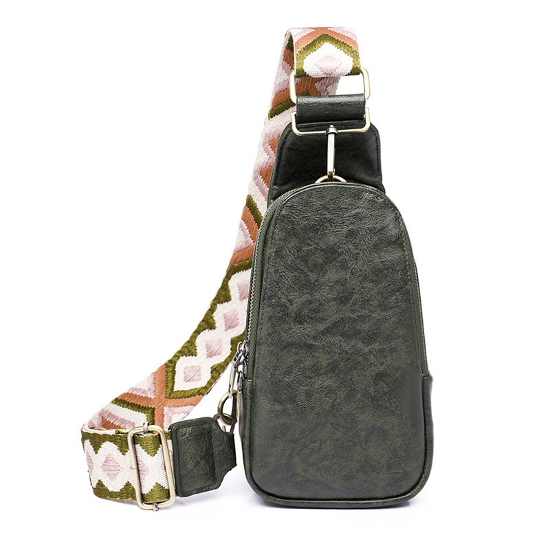 Damen Gürteltasche mit Musterriemen ⎜ Modische Umhängetasche in kompakter Form für Reisen und Freizeit