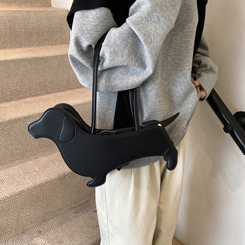 Schultertasche für Damen ⎜ Kreative Umhängetasche in Hundeform für auffällige Styles und Alltag mit Humor