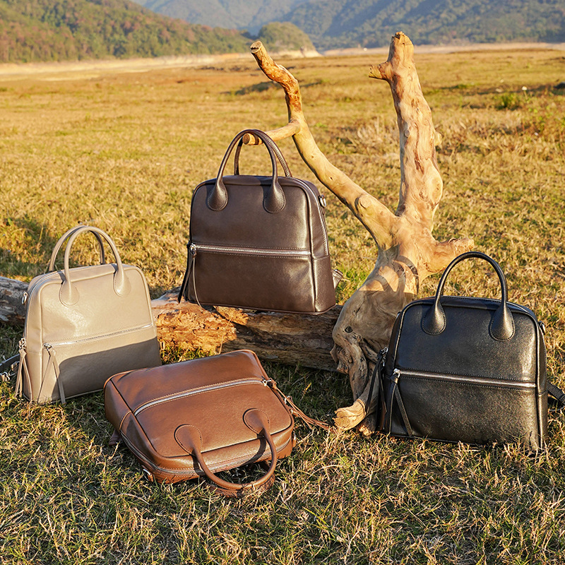Rucksack für Damen ⎜ Eleganter Lederrucksack mit viel Stauraum und Schultergurten