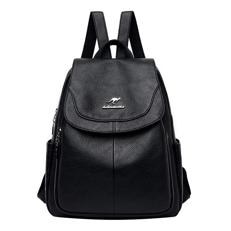 Damen Rucksack für Freizeit und Reisen ⎜ Bequemer Tagesrucksack aus Leder mit Außenfächern und Reißverschluss