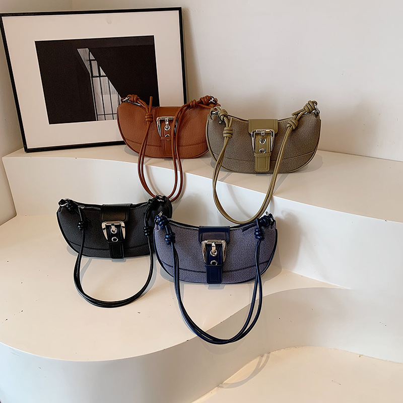 Umhängetasche für Damen ⎜ Lässige Schultertasche mit großer Kapazität und Schnallendetail für Alltag und Freizeit