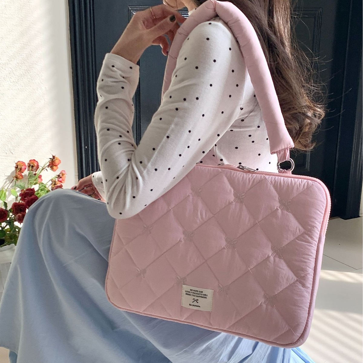 Laptop Tasche für Damen ⎜ Gepolstert und stilvoll mit Griff für Alltag und Büro