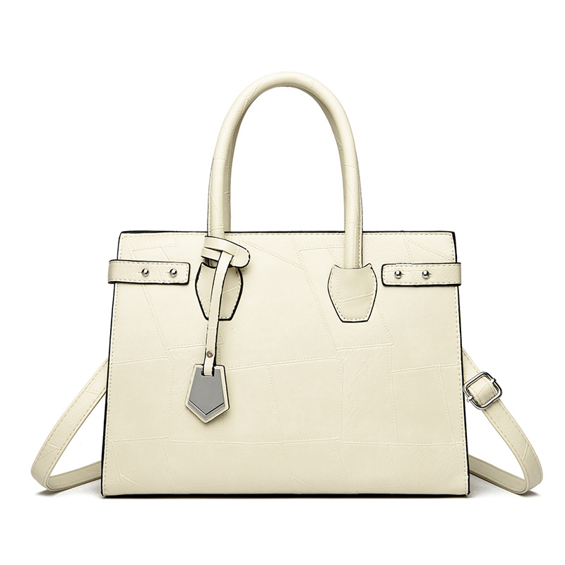 Handtasche für Damen ⎜ Klassische Tragetasche mit Reißverschluss und festen Henkeln für Büro und Alltag