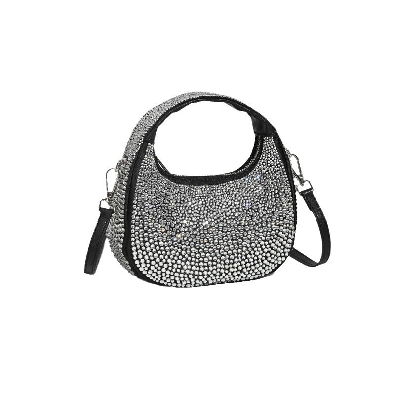 Abendtasche für Damen ⎜ Glitzernde Schultertasche mit Strassbesatz für Party, Event und besonderen Anlass
