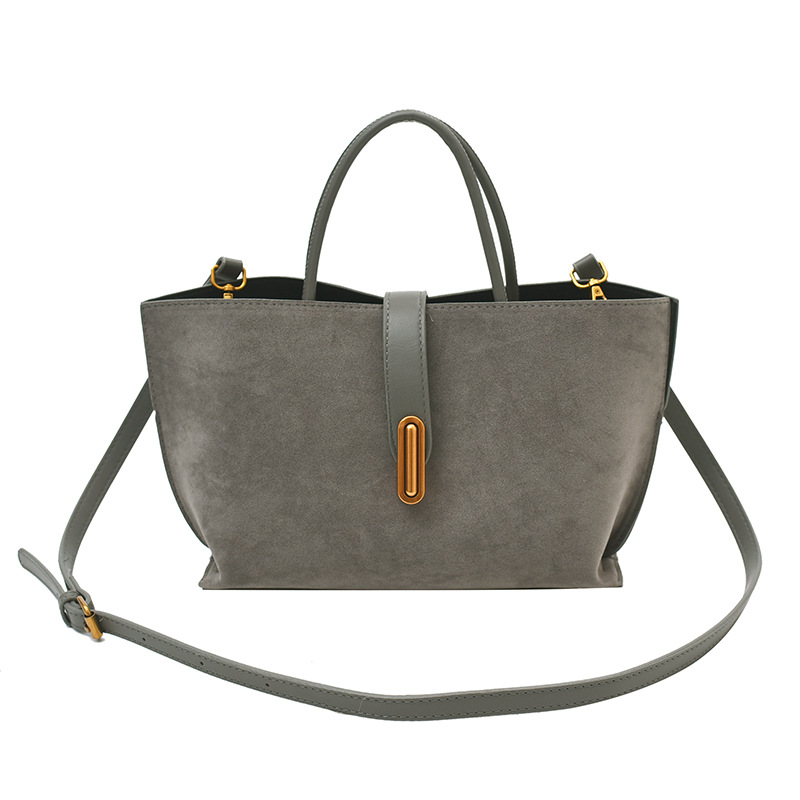 Umhängetasche aus Wildleder für Damen ⎜ Elegante Schultertasche mit Tragegriff und magnetischem Verschluss