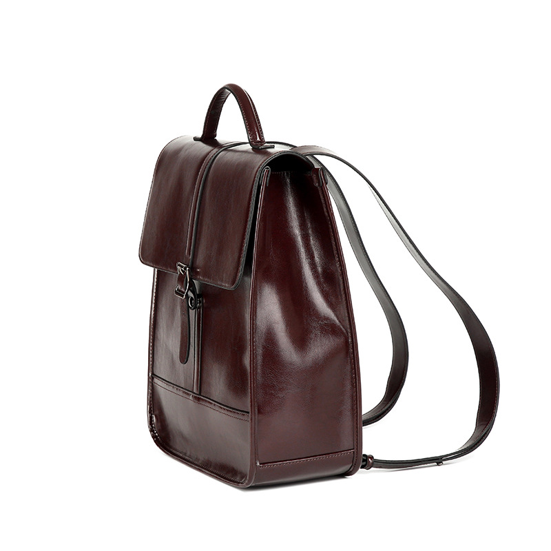 Reiserucksack Aus Leder Für Damen ⎜ Wasserabweisender Rucksack Im Britischen Stil Mit Verstellbaren Trägern