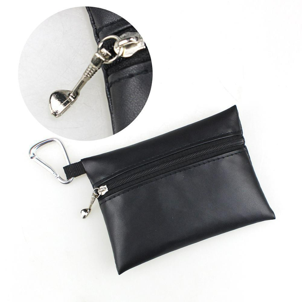 Golf Tee Tasche ⎜ Kompakte Aufbewahrungstasche mit Reißverschluss und Karabiner zur Befestigung am Gürtel