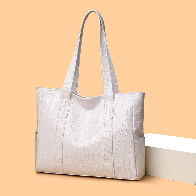 Tote Bag für Damen ⎜ Elegante Handtasche mit Krokoprägung für Arbeit und Alltag