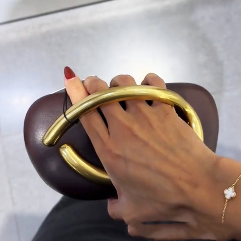 Elegante Damen Clutch Tasche ⎜ Runde Abendtasche mit Kompaktem Design und Stilvollem Griff