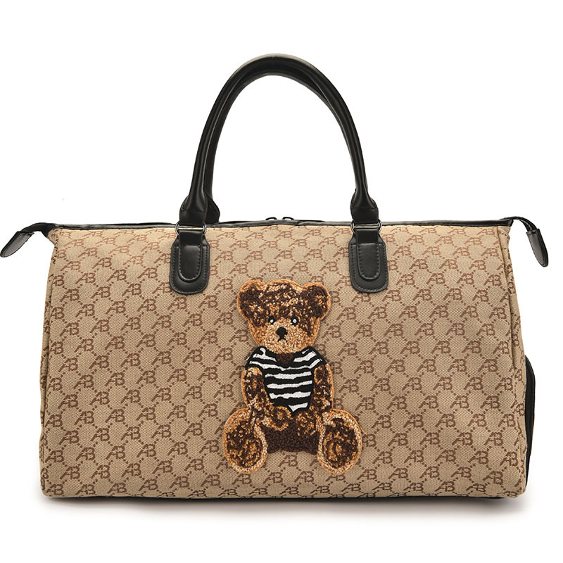 Reisetasche für Damen ⎜ Geräumige Sport- und Freizeittasche mit Tragegriffen und verspieltem Bärenmotiv