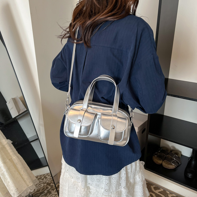 Damen Boston Bag mit Schulterriemen ⎜ Modische Handtasche mit großer Kapazität und praktischen Außentaschen