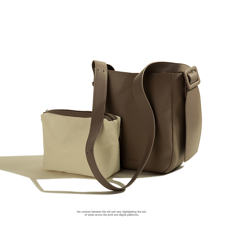 Umhängetasche mit Eimerform ⎜ Schlichte Schultertasche für Damen mit Großem Innenfach und Modernem Design