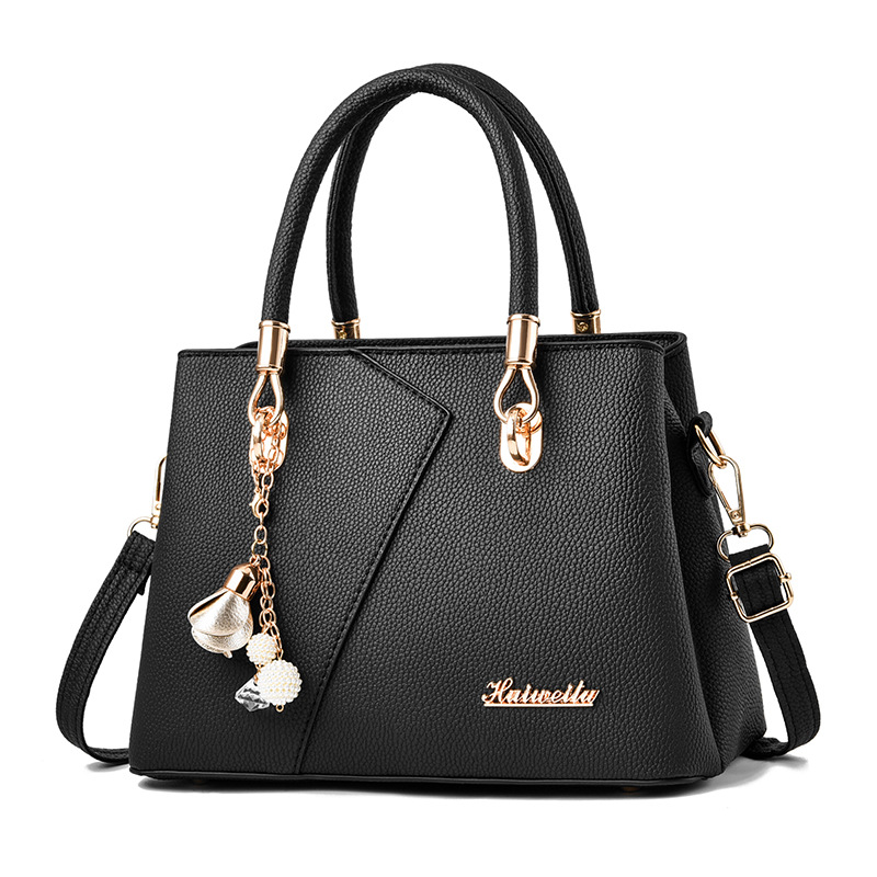 Damen Handtasche mit Schultergurt ⎜ Elegante Tragetasche in Lederoptik für Büro und Alltag