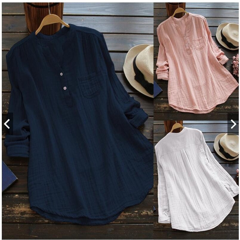 Muslin -Blusenshirt in verschiedenen farben