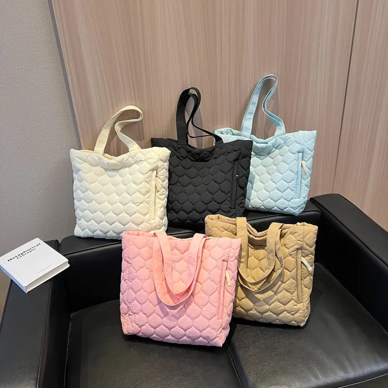 Shopper-Tasche für Damen ⎜ Gepolsterte Tragetasche mit Rautenmuster und weichem Griff für Alltag und Freizeit