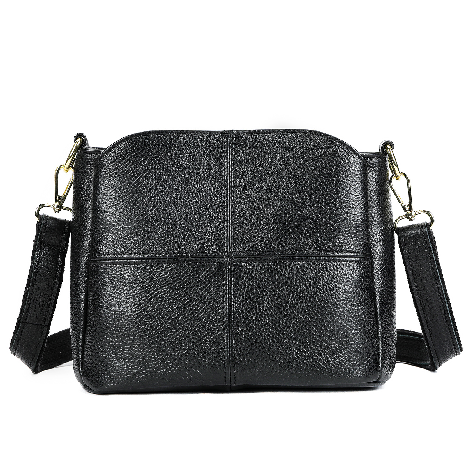 Damen Schultertasche aus Echtleder ⎜ Bequeme Umhängetasche im schlichten Design für Alltag und Freizeit