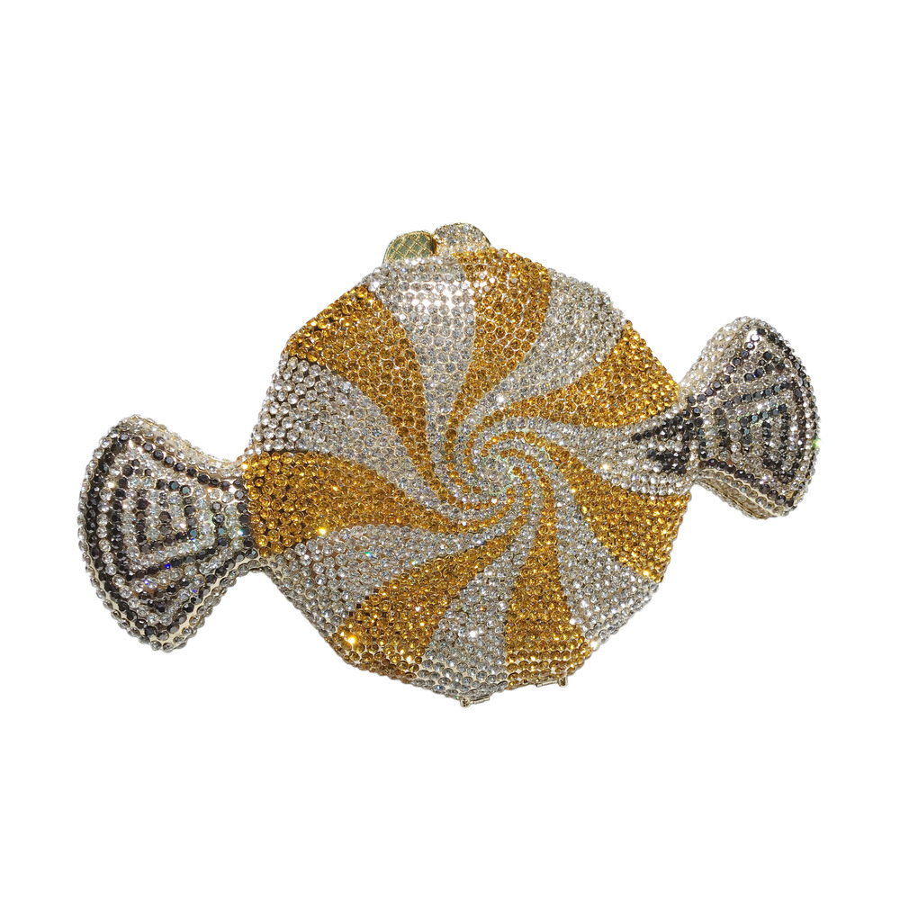 Kristall-Clutch für Damen  Glitzernde Tasche im Bonbon-Design mit funkelnden Strasssteinen