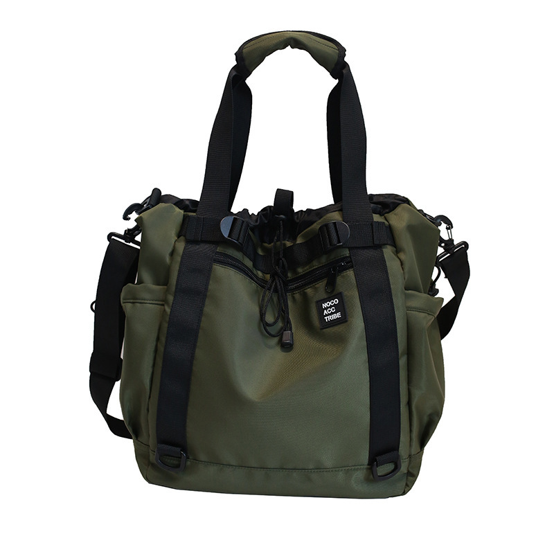 Handtasche für Damen und Herren ⎜ Robuste Freizeittasche mit Kordelzug und Außentaschen für Alltag und Outdoor