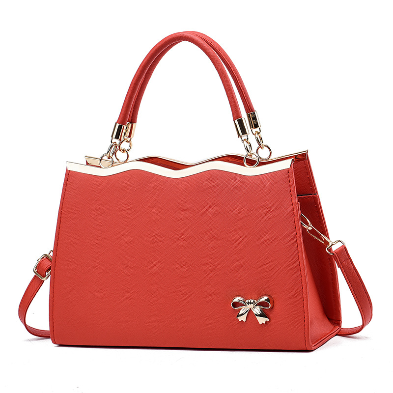 Handtasche für Damen ⎜ Elegante Schultertasche mit Schleifendetail und viel Stauraum für Alltag und Büro