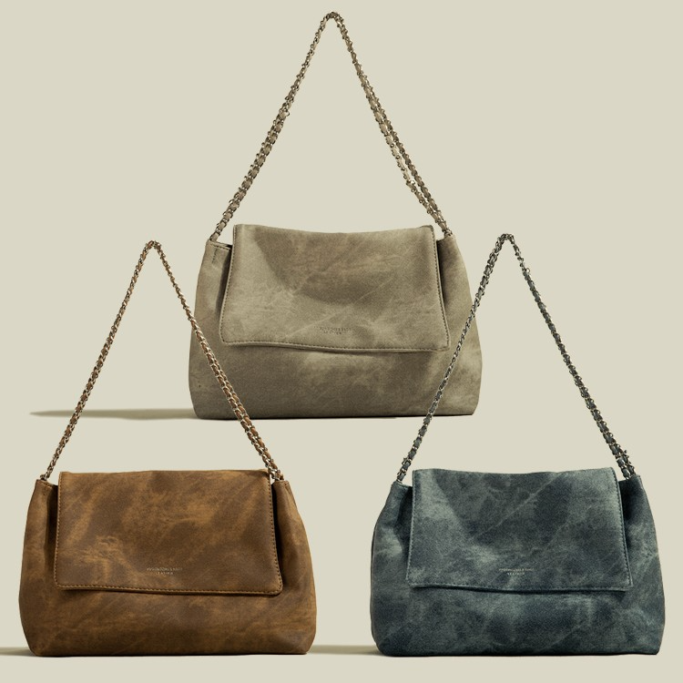 Damen Schultertasche Mit Kette ⎜ Geräumige Unterarmtasche Mit Weicher Oberfläche Und Elegantem Klappverschluss